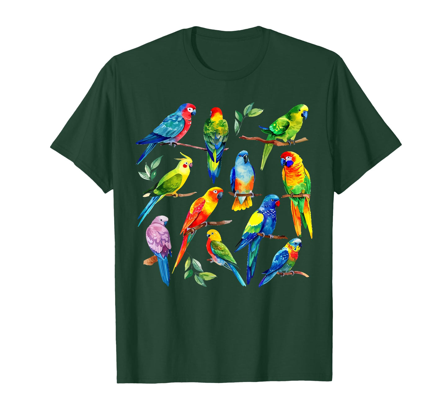 Colorful Parrot Watercolor T-Shirt