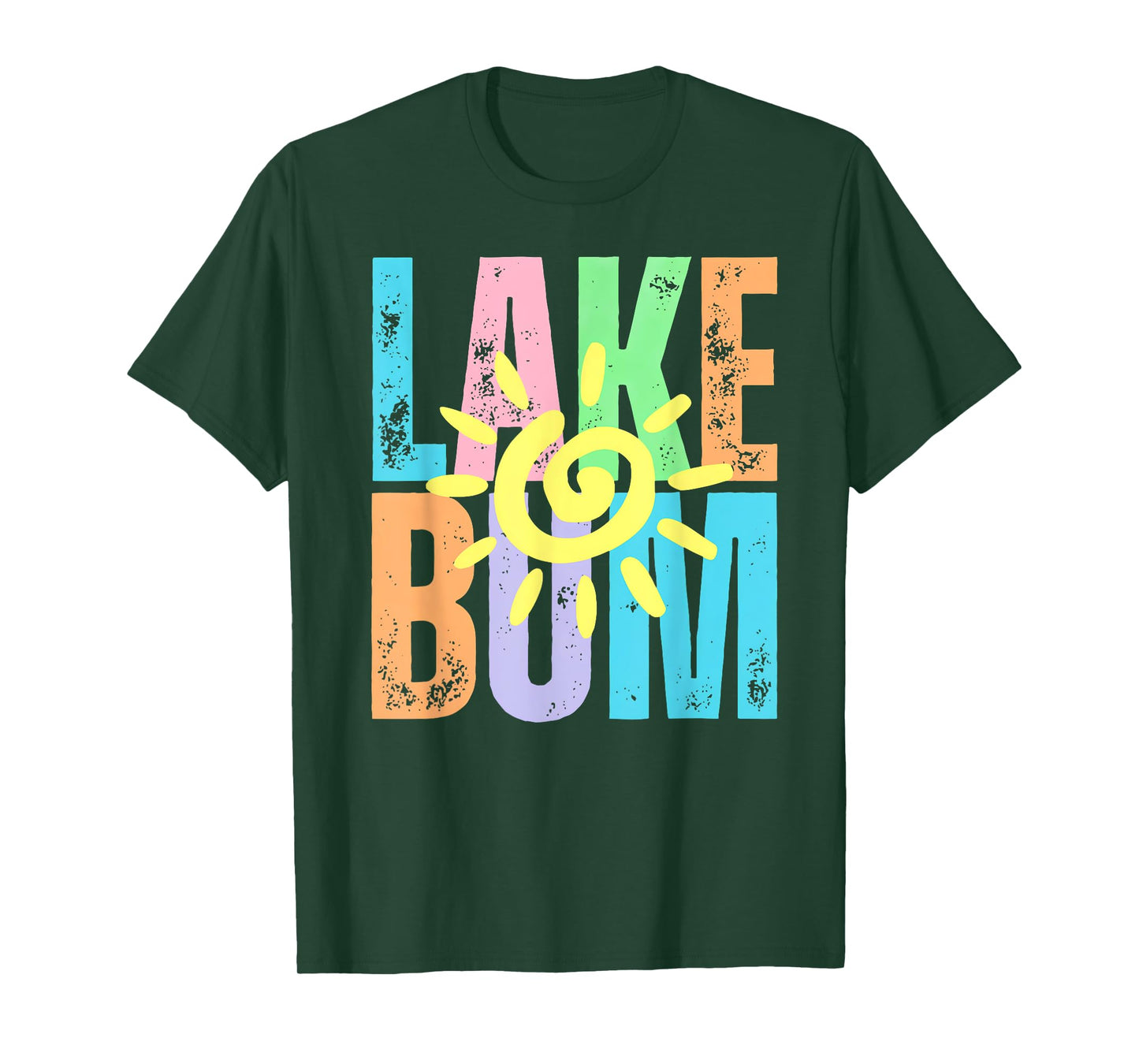 Lake Bum Distressed Summer Vacation Lake Life Sun T-Shirt