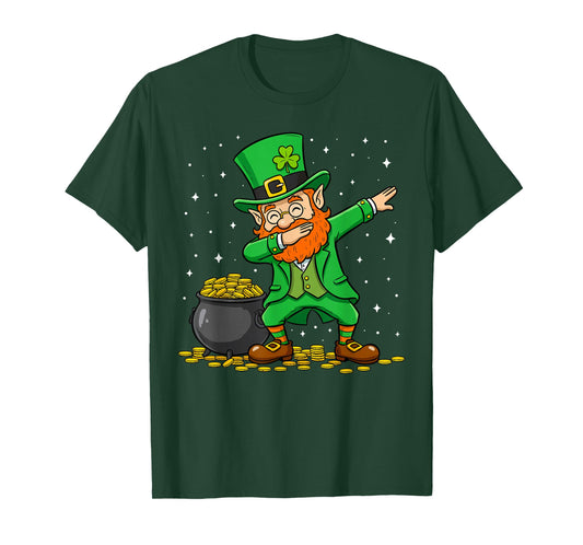 Dabbing Leprechaun Dab Dance St Patricks Day Men Women Boys T-Shirt - T-Shirt | Forest