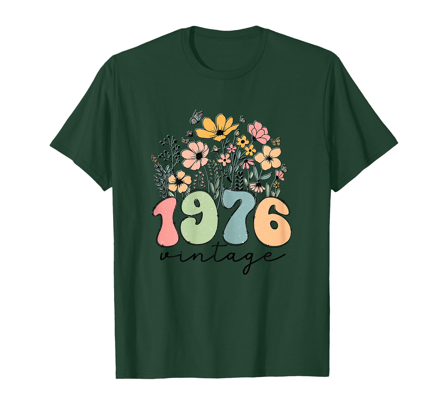 48 Year Old Women 1976 Vintage Wildflower 48th Birthday Gift T-Shirt
