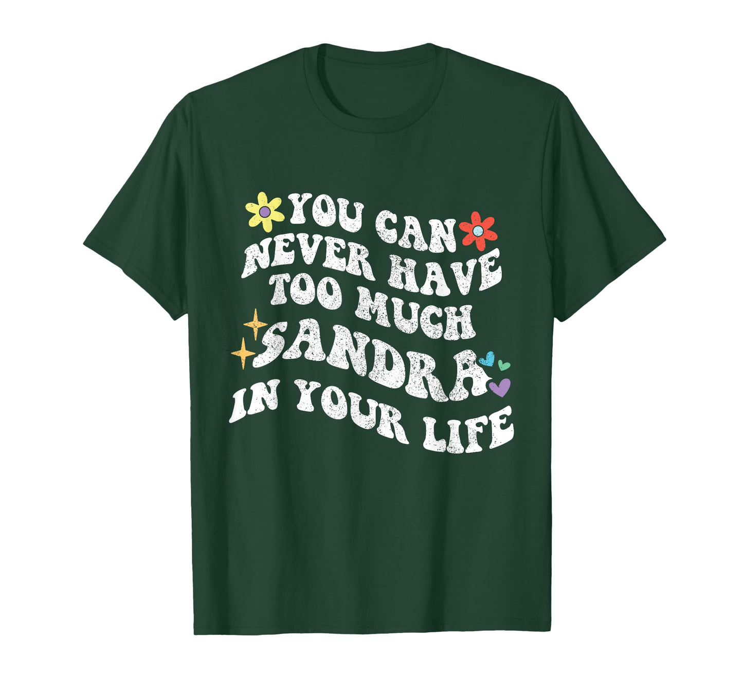 Retro Groovy You Can Never Have Too Much SANDRA In Your Life T-Shirt