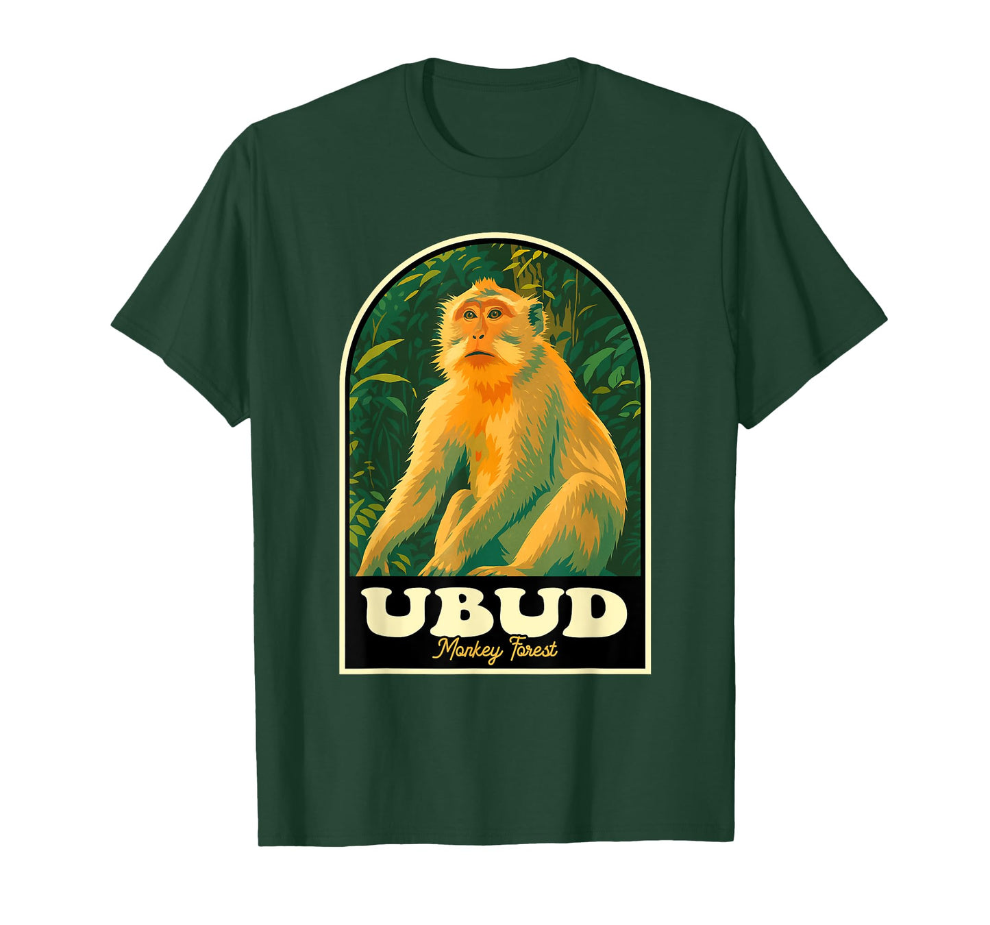 Ubud Monkey Forest Bali Vintage Travel Poster Wildlife Desig T-Shirt