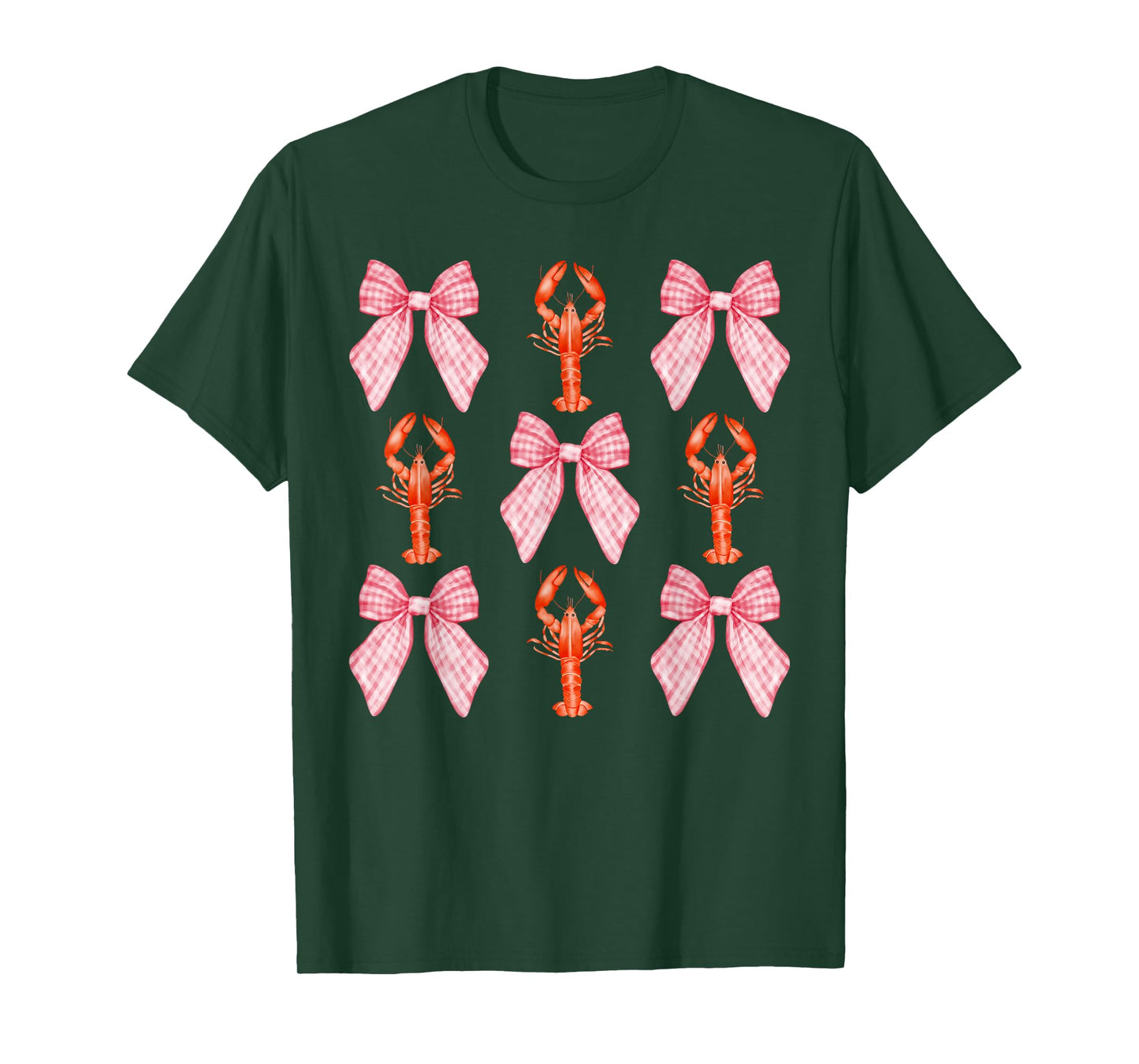 Pink Bow Cute Coquette Crawfish Clean Girl Aesthetic T-Shirt