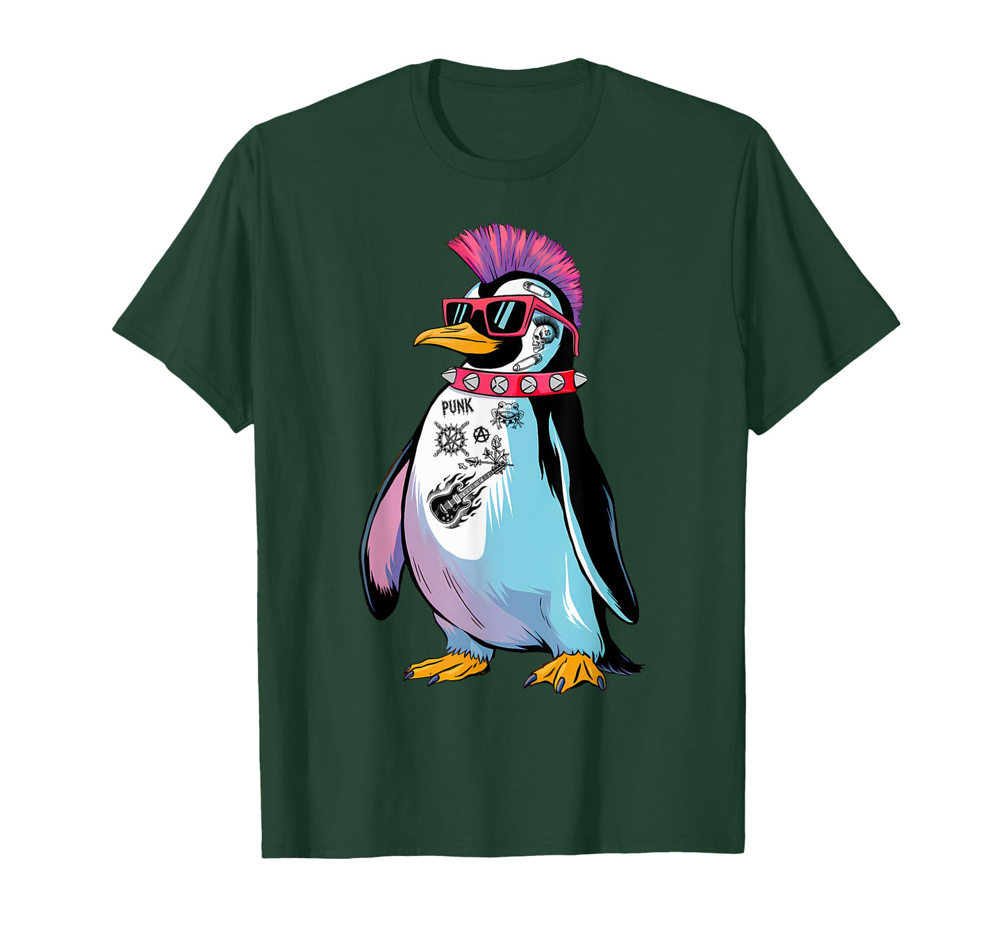 Punkuin Funny Punk Rock Punk Rocker Penguin Costume T-Shirt