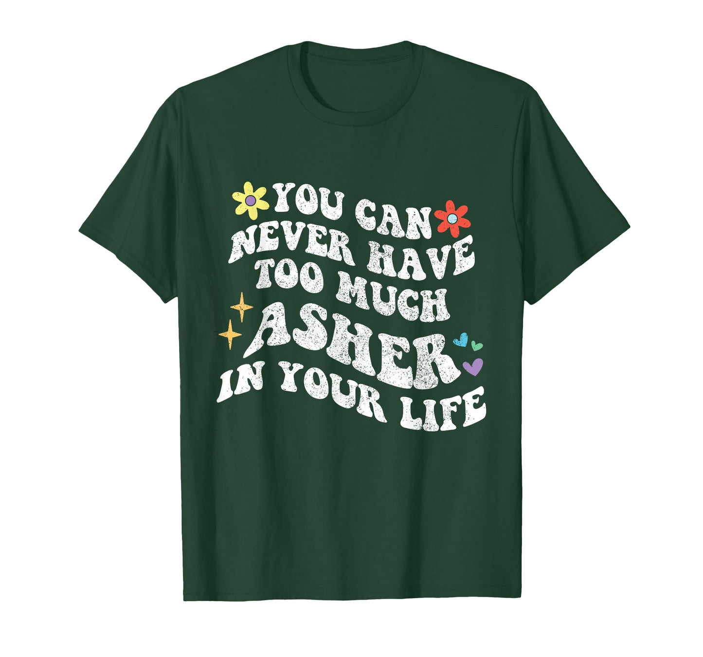 Retro Groovy You Can Never Have Too Much ASHER In Your Life T-Shirt
