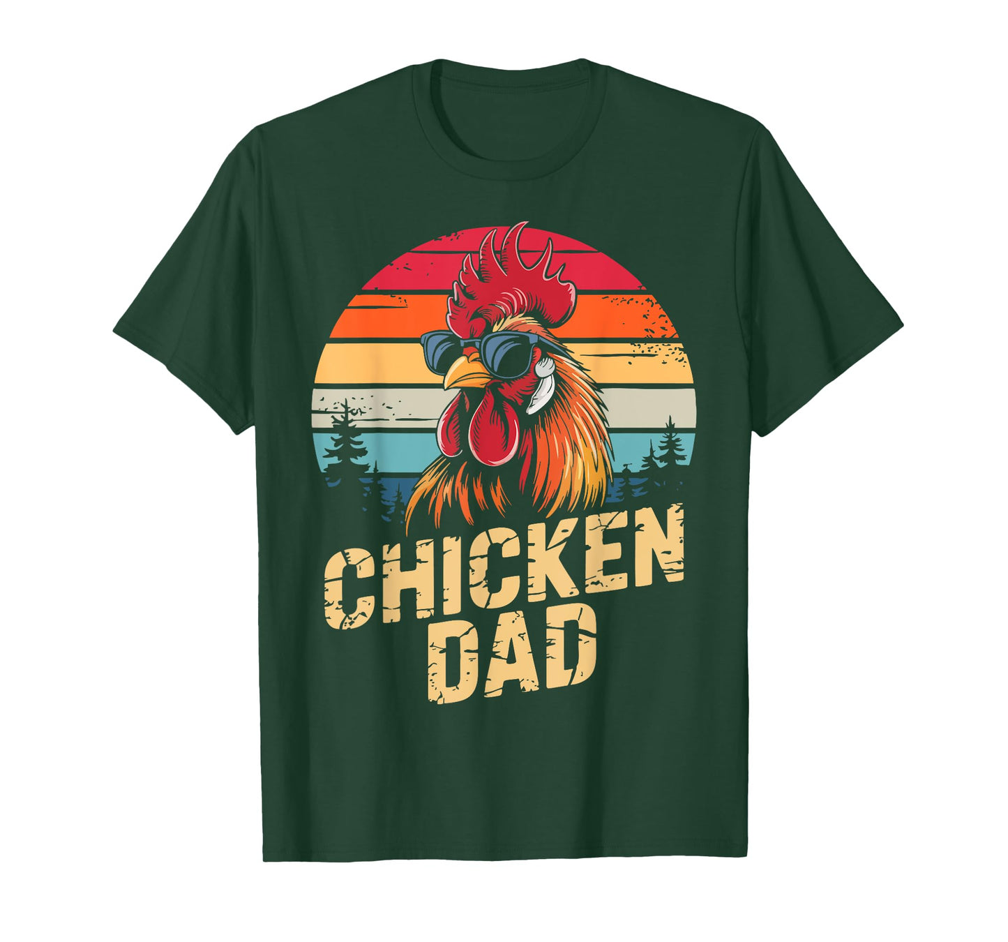 Men Chicken Dad Vintage Poultry Farmer Daddy Fathers Day T-Shirt