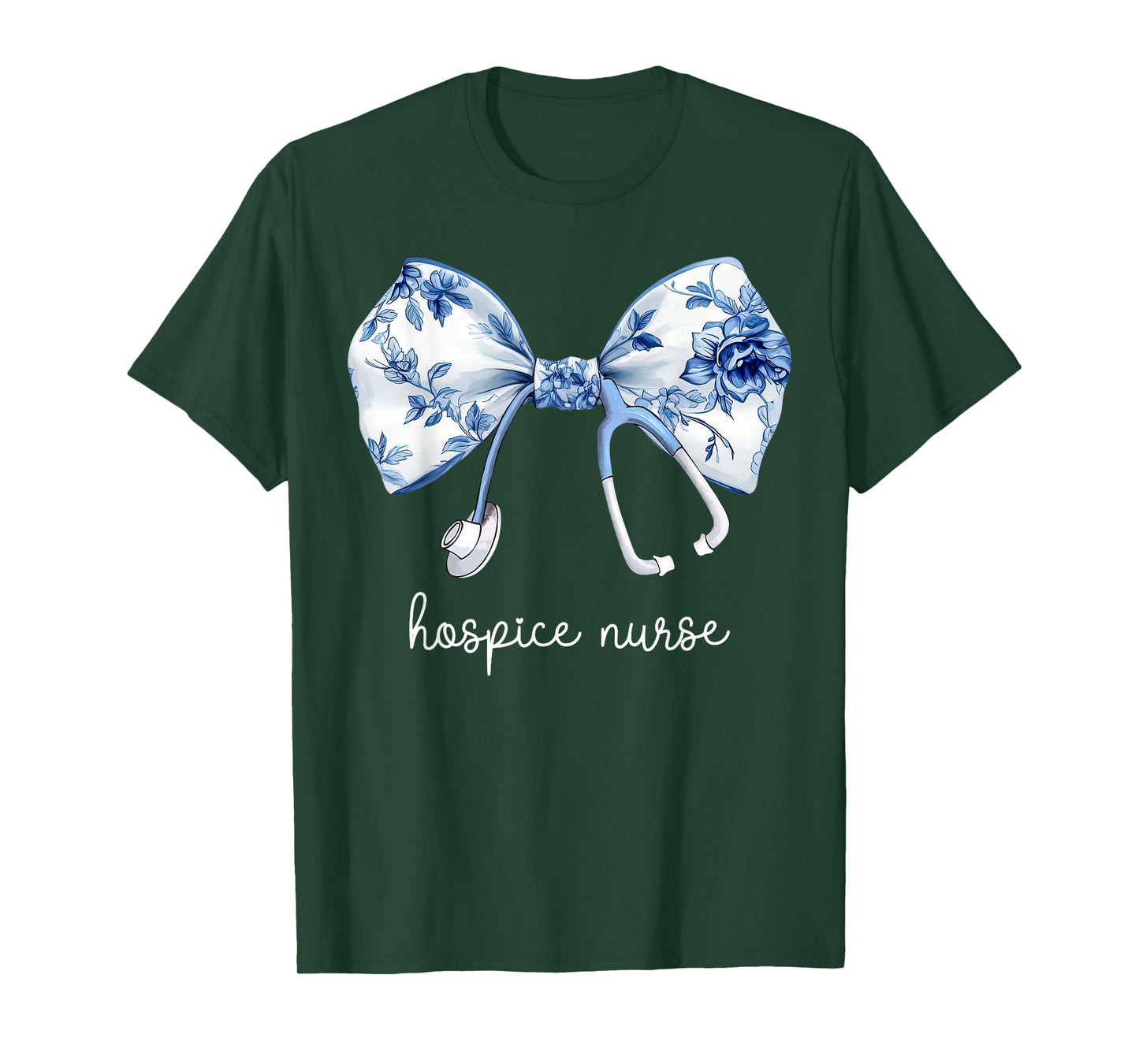 Stethoscope Coquette Bow Hospice Nurse Aide Palliative Care T-Shirt