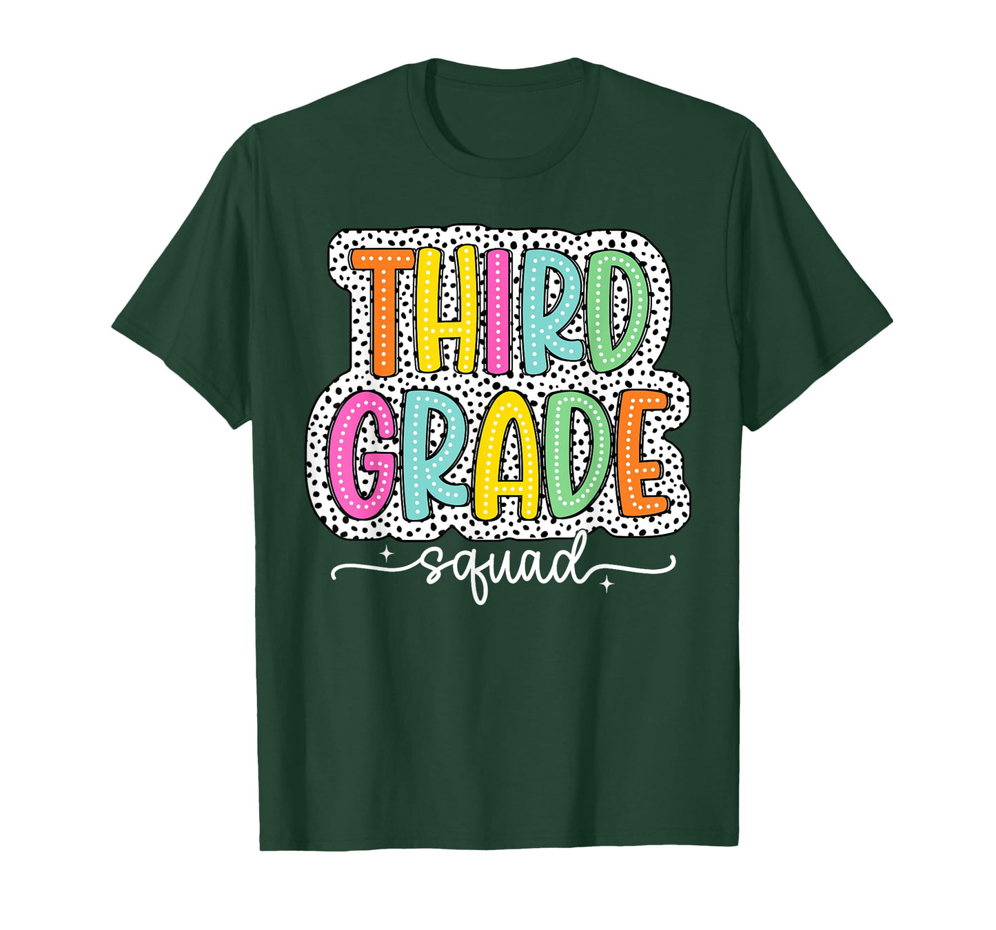 3rd Third Grade Squad Back to School Dalmatian Dots T-Shirt