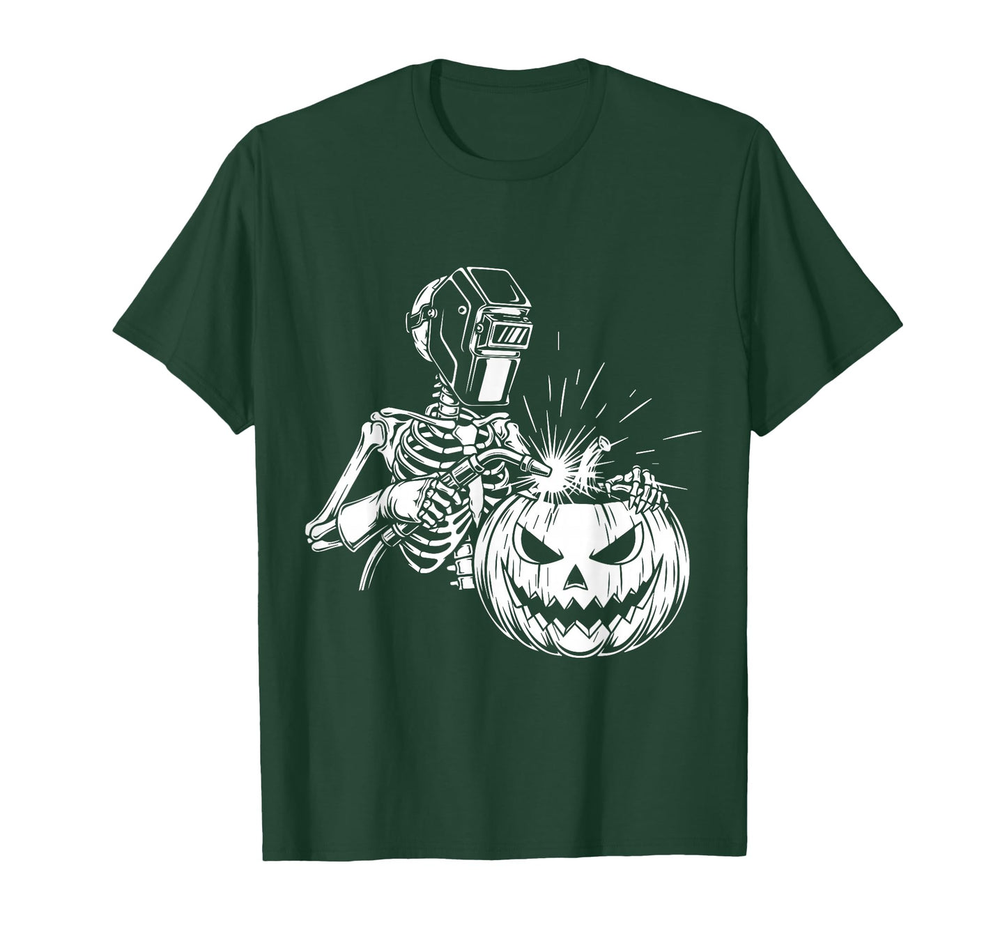 Funny Skeleton Welding Halloween Welder Pumpkin Carving T-Shirt