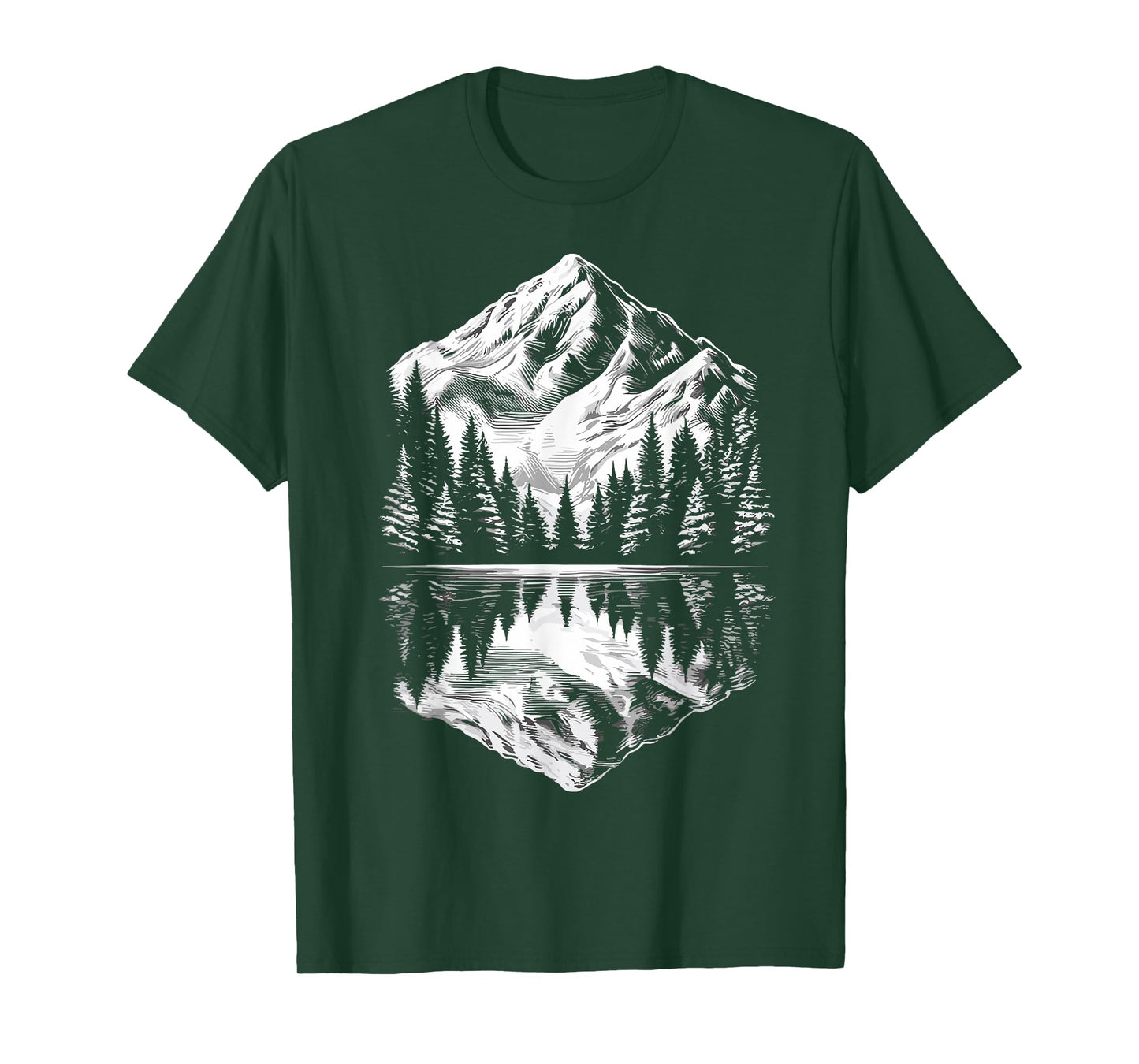 Wildlife Mountain Landscape Reflection Forest Outdoor T-Shirt