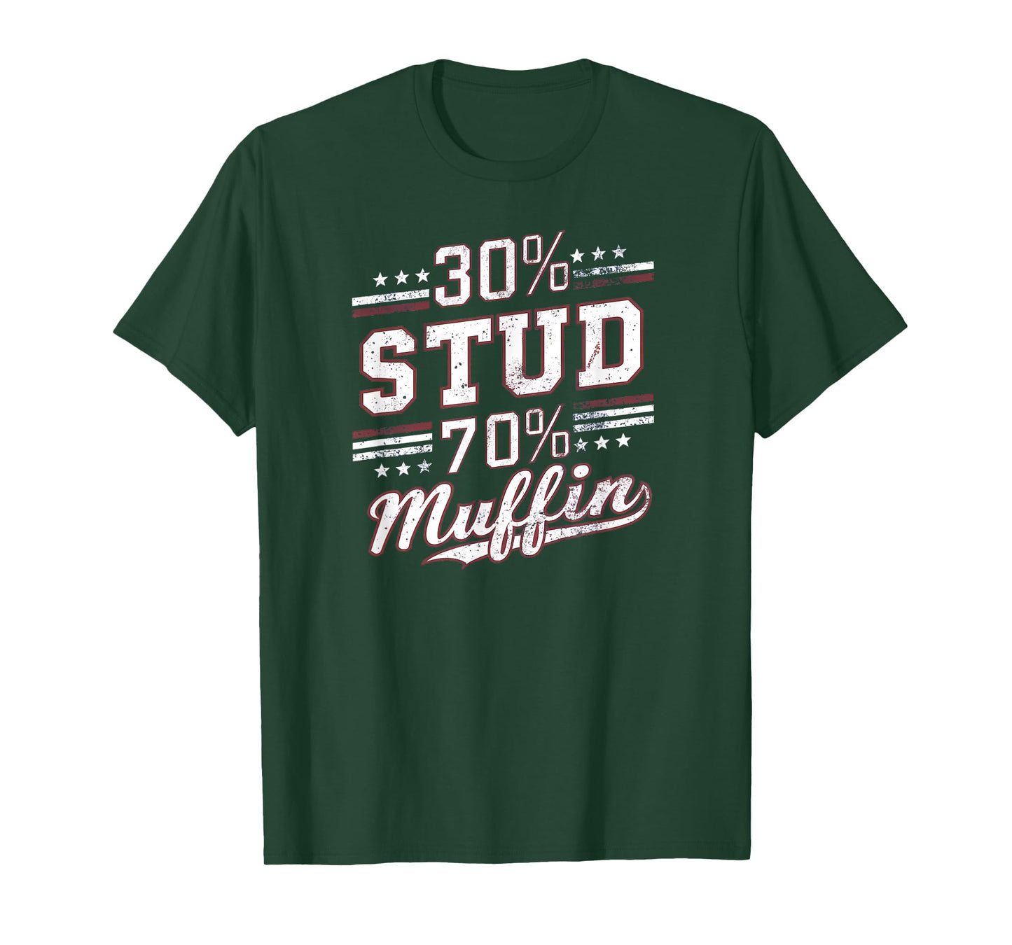 30% Stud 70% Muffin Vintage Retro Funny Joke Sarcasm T-Shirt