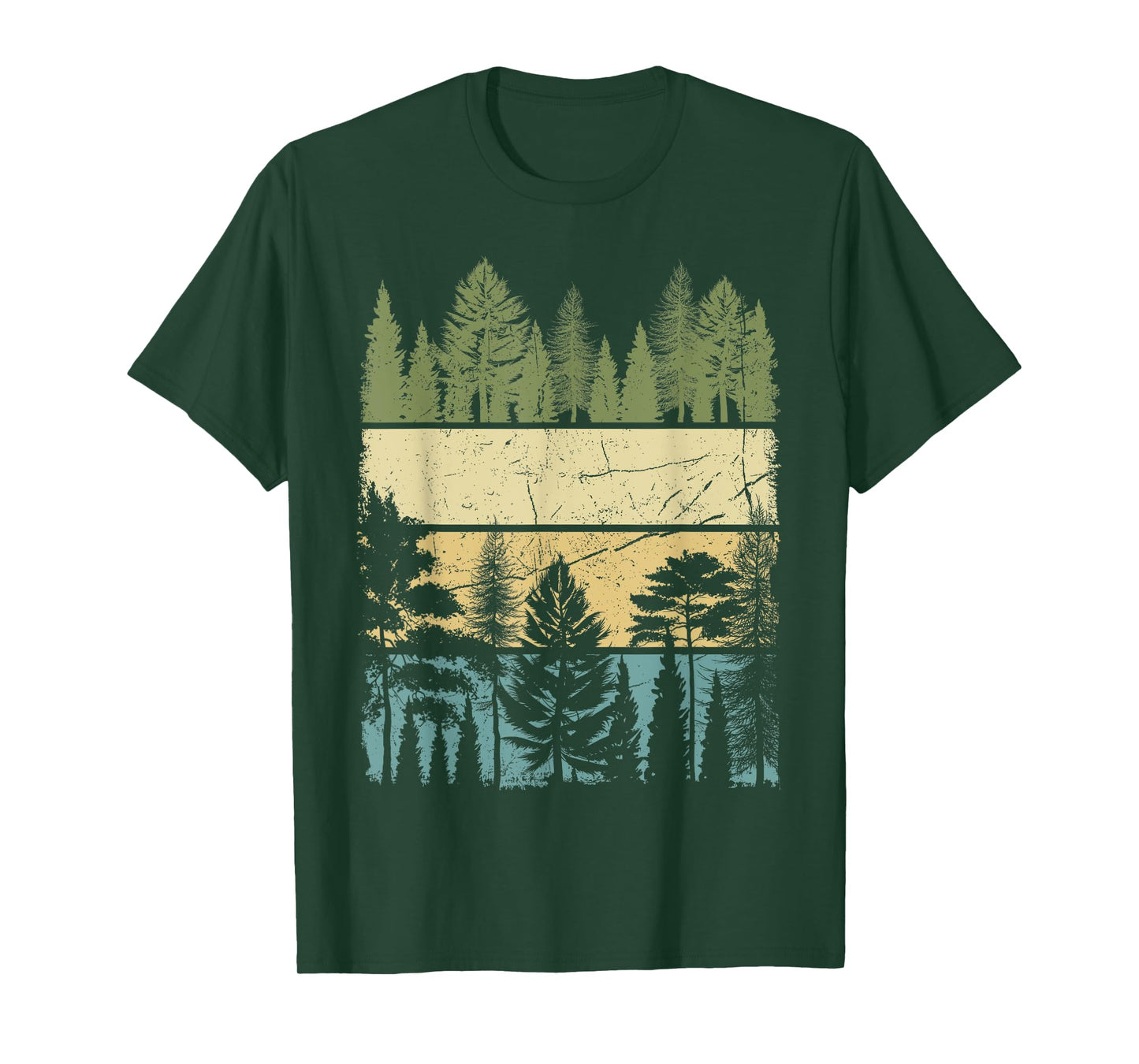 Vintage Forest Trees Wildlife Nature Hiking Camping T-Shirt