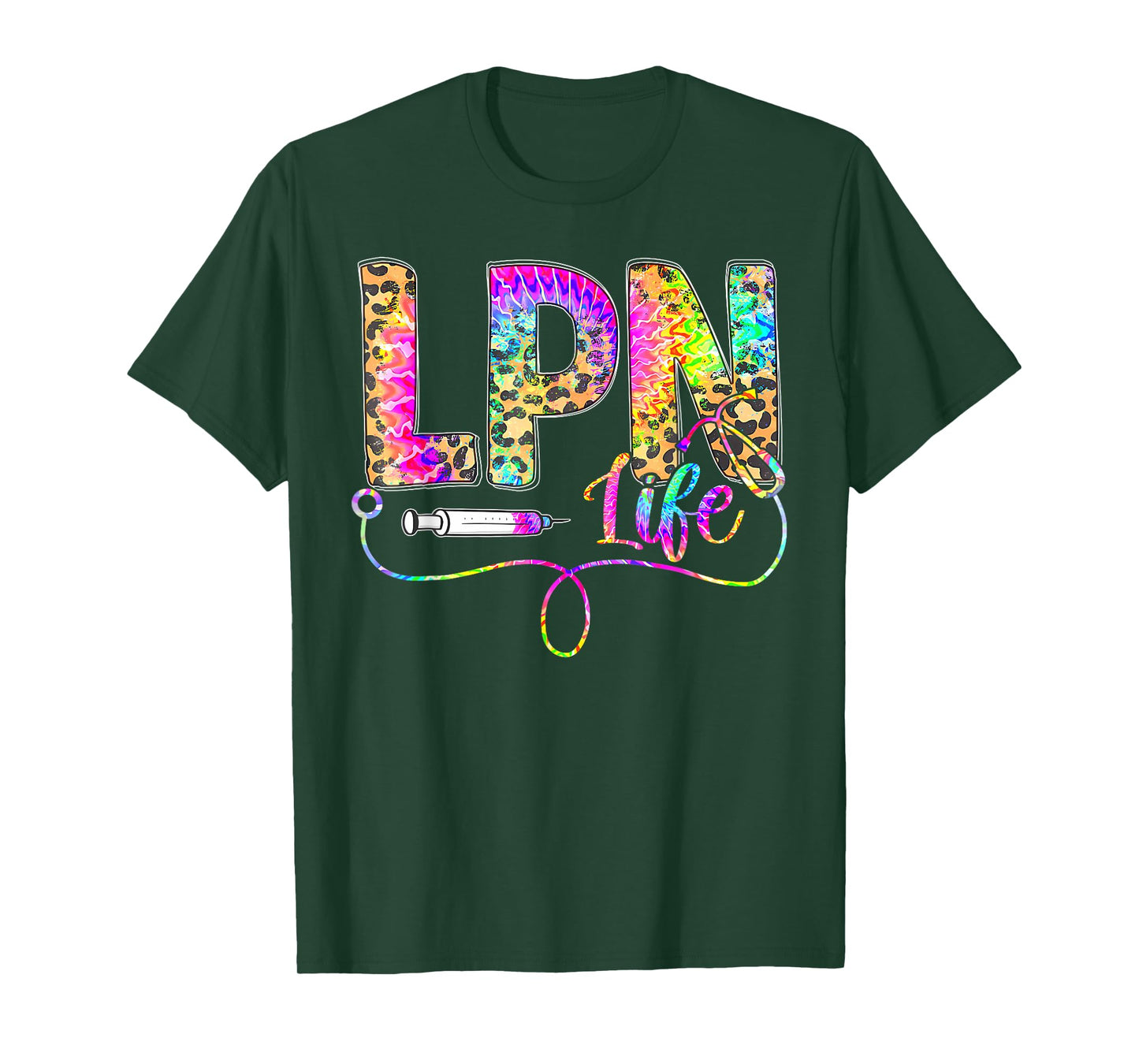 Leopard Tie Dye LPN Life Nurse Squad Nurse Women T-Shirt