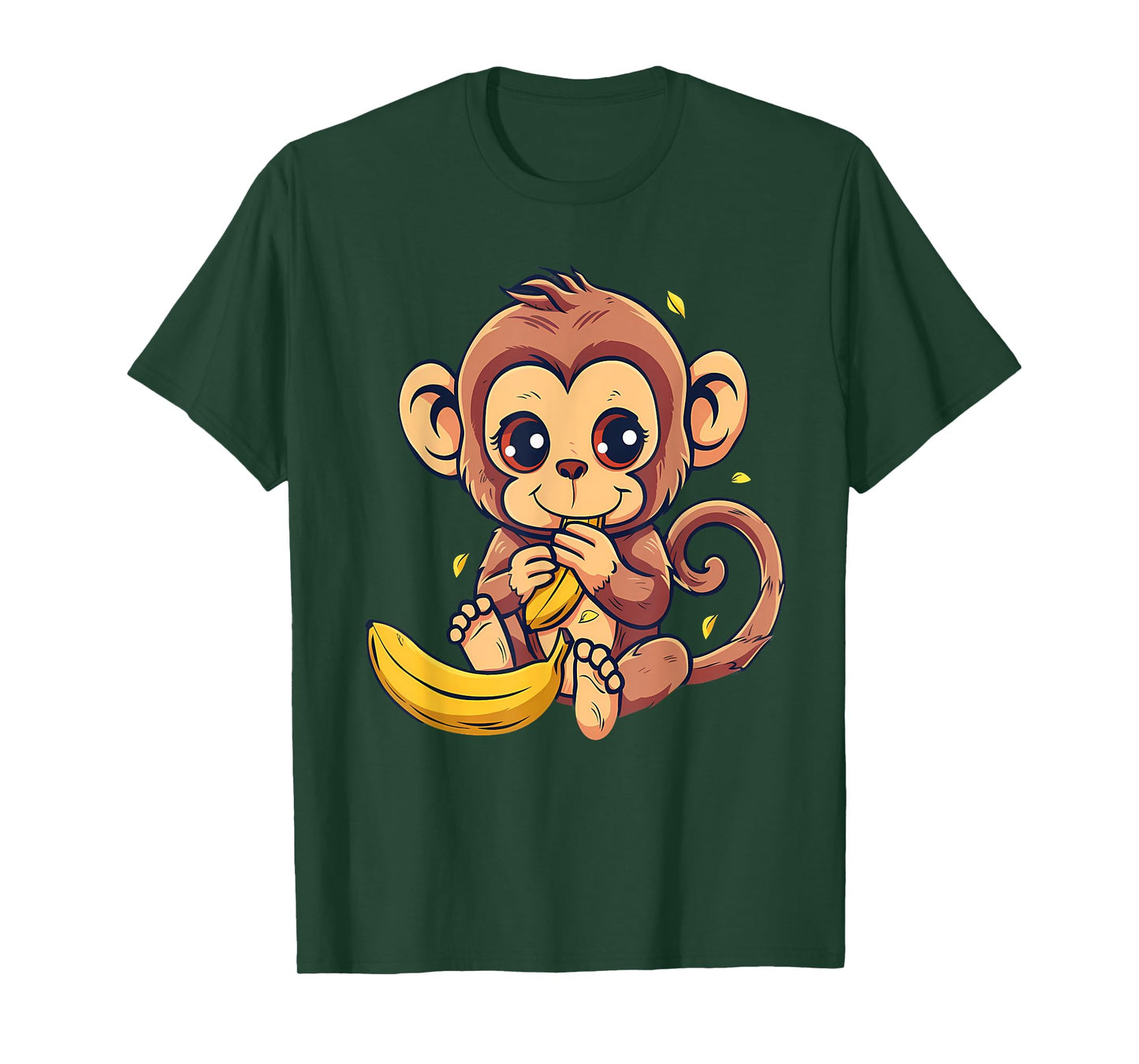 Banana Monkey Cute Monkey Wildlife Animal Art Drawing T-Shirt
