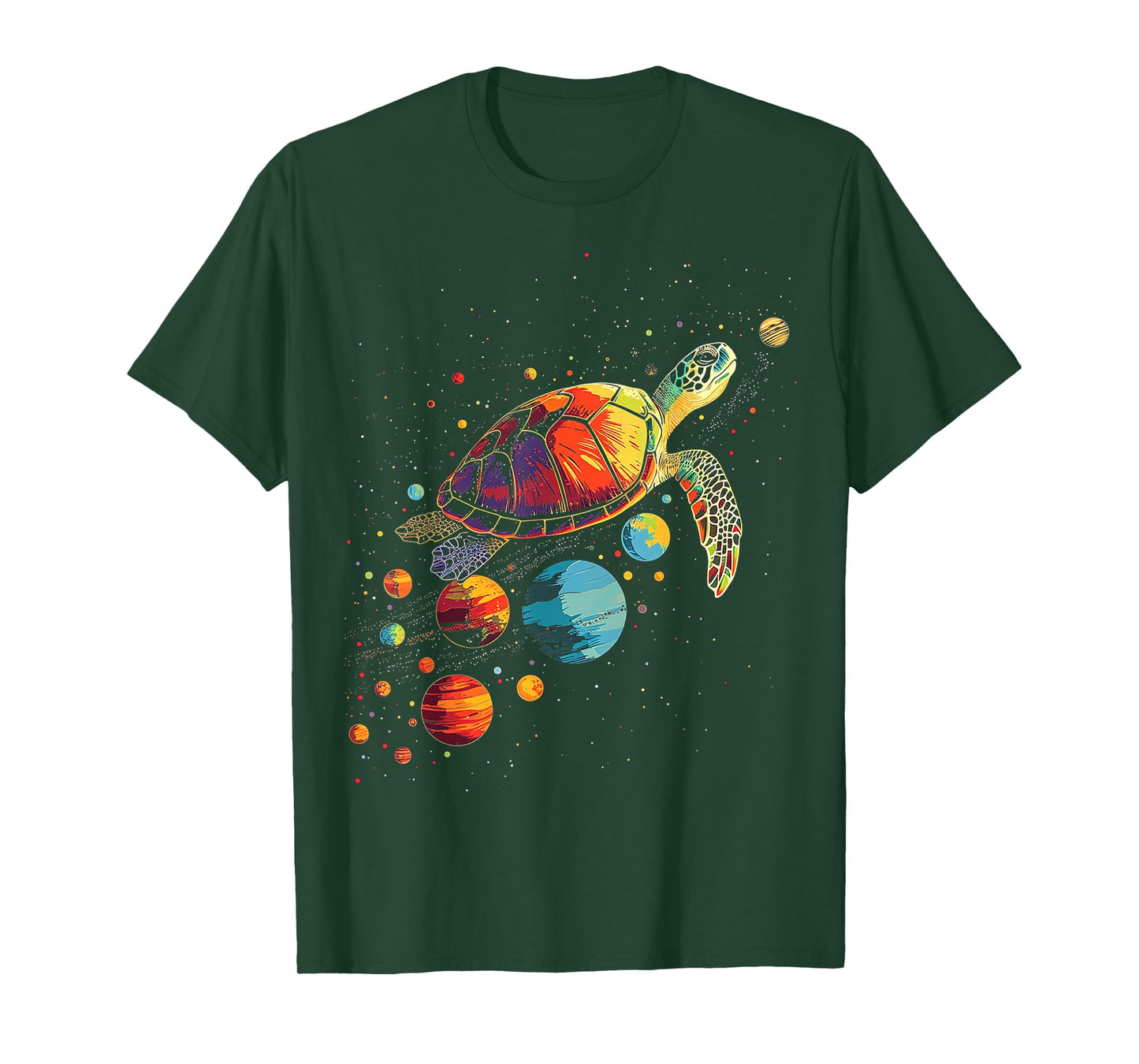 Turtler Planets Art Animal Colorful Graphic Turtle T-Shirt
