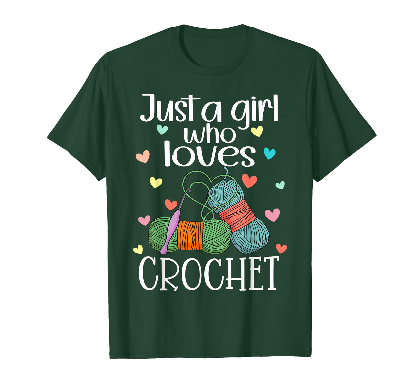 Just a Girl Who Loves Crochet Yarn Crochet Knitting Funny T-Shirt
