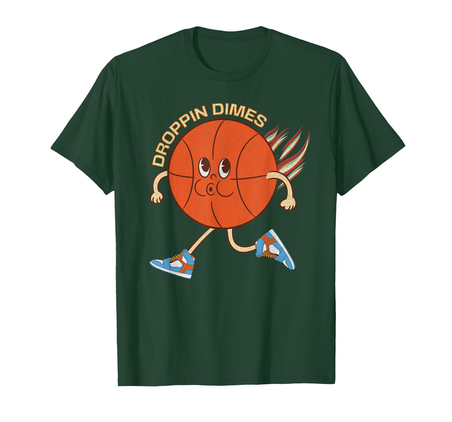 Vintage Basketball for Men Women Retro Basketball Dimes T-Shirt