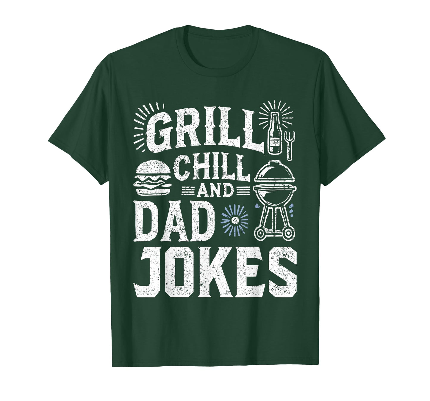 BBQ Grill Dad, Grill Chill And Dad Jokes T-Shirt