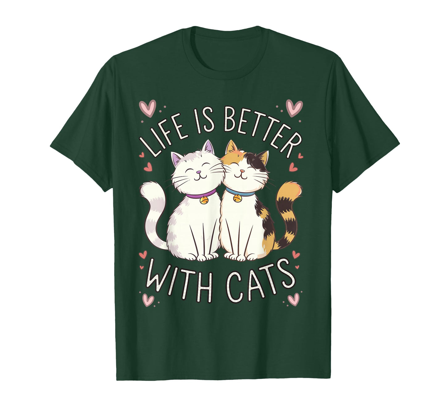 Life Is Better With Cats Cute Cat Lover Valentine's T-Shirt