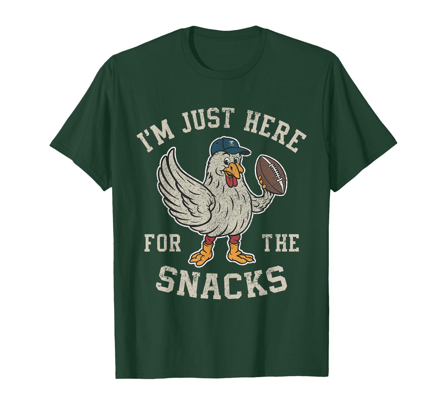 Funny I'm Just Here For The Snacks Football T-Shirt