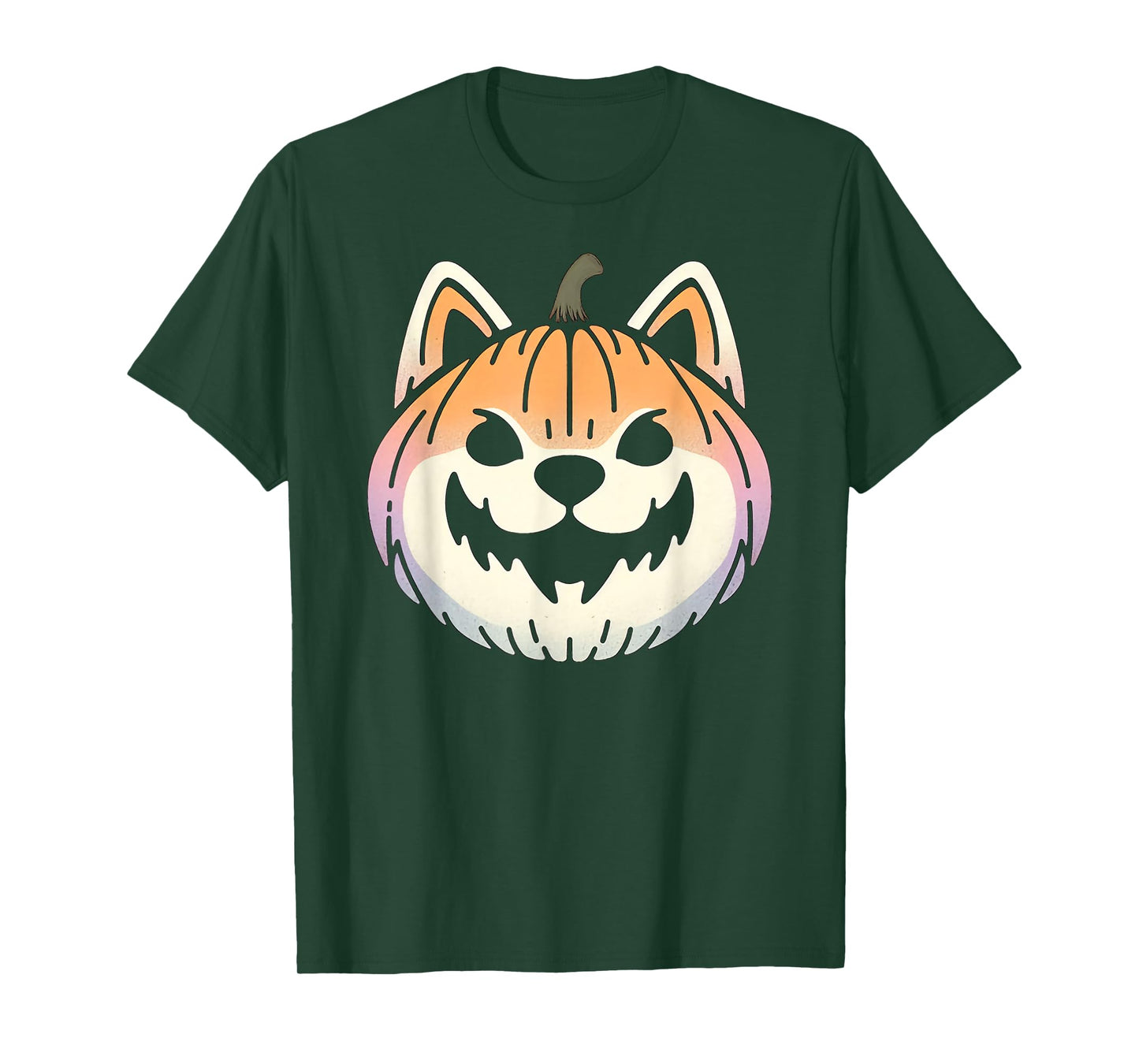 Spooky Shiba Inu Akita Dog Jack O Lantern Halloween Pumpkin T-Shirt