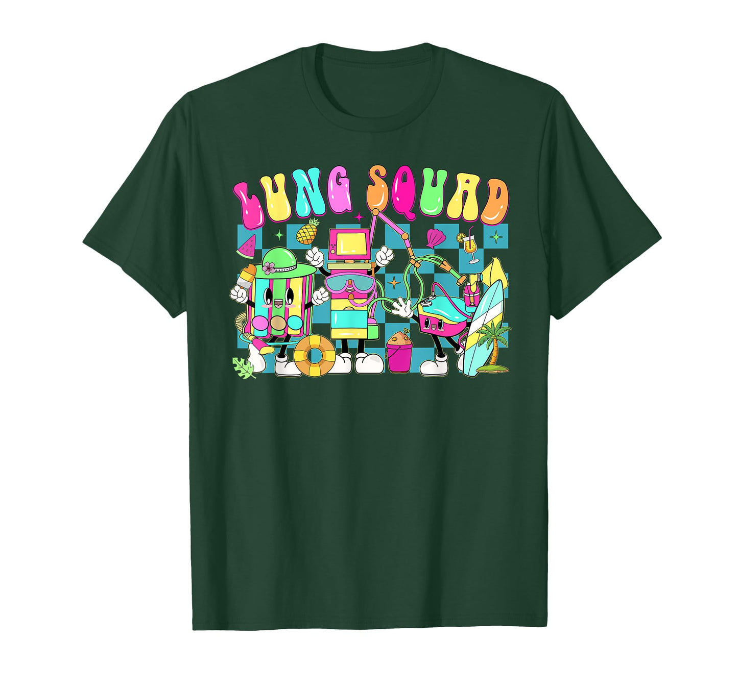Retro Lung Squad Summer Vibe Float Respiratory Therapist T-Shirt