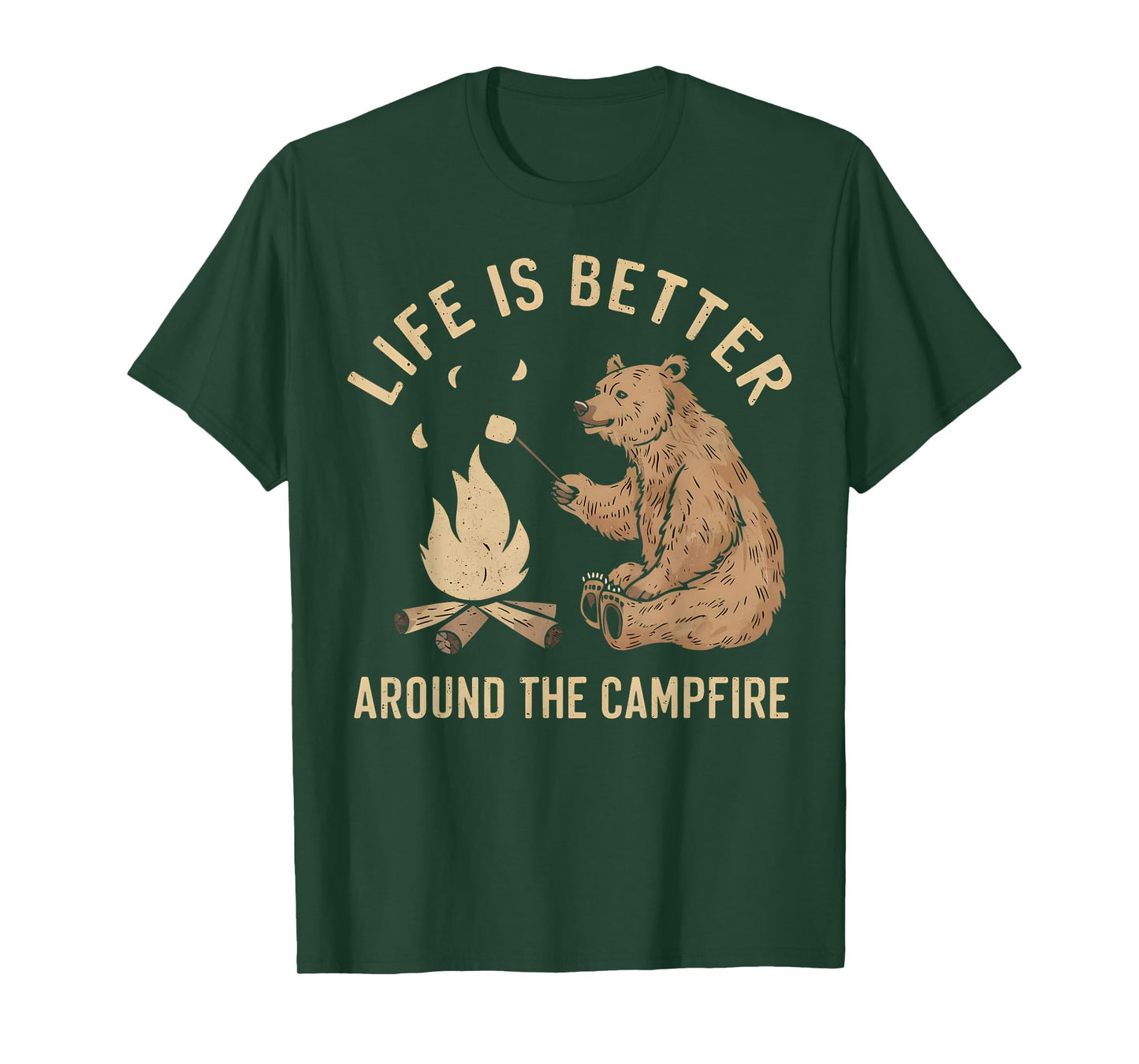 Funny Camping Life is Better Around The Campfire Bear T-Shirt