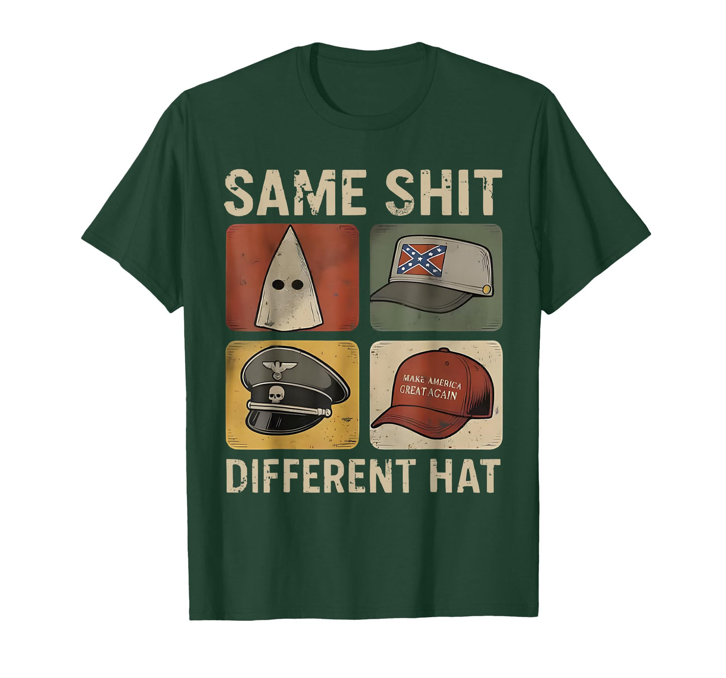Retro Same Shit Different Hat Funny Design Art for Men Women T-Shirt