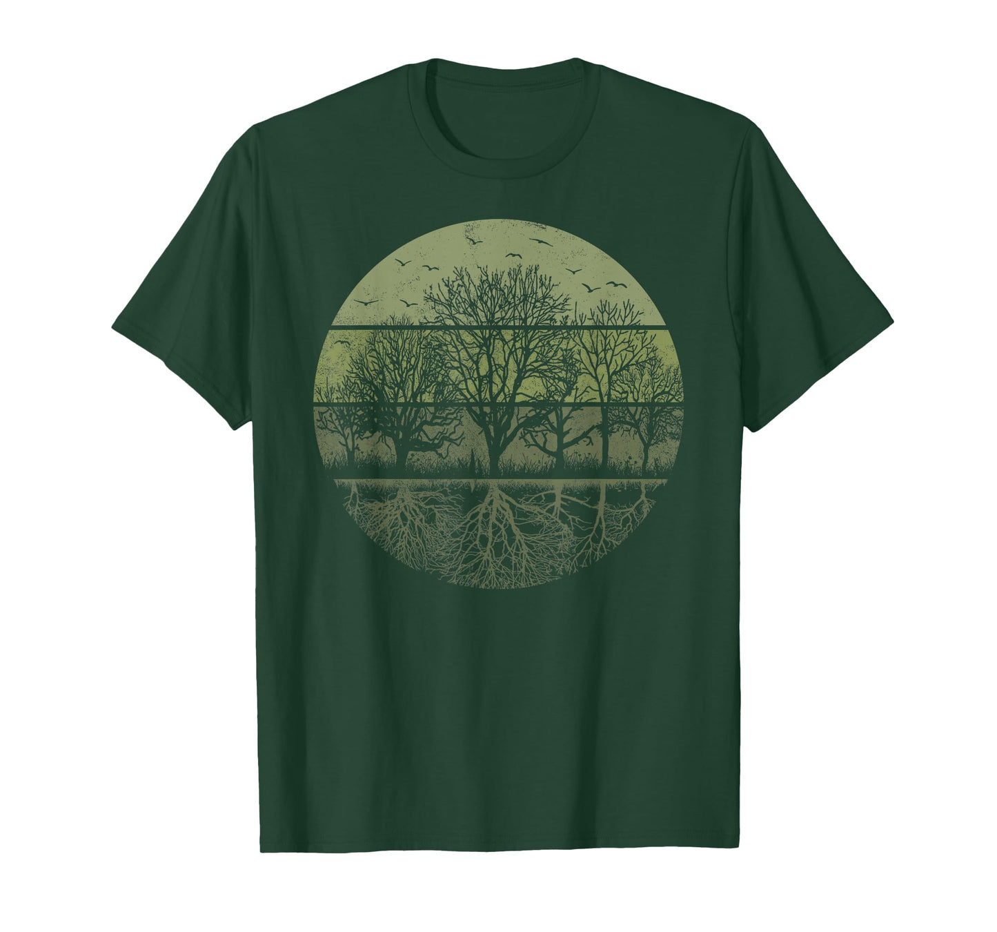 Retro Outdoor Nature Wildlife Nature Vintage Forest Trees T-Shirt