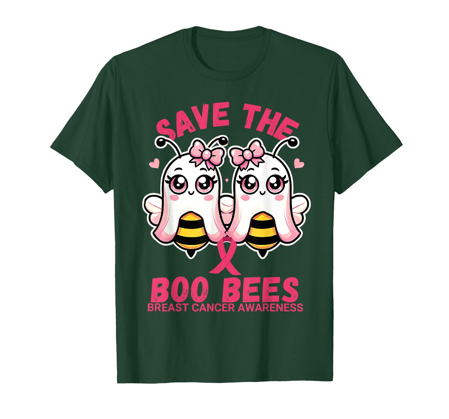 Save The Boobees Breast Cancer Awareness Boo Bee Halloween T-Shirt