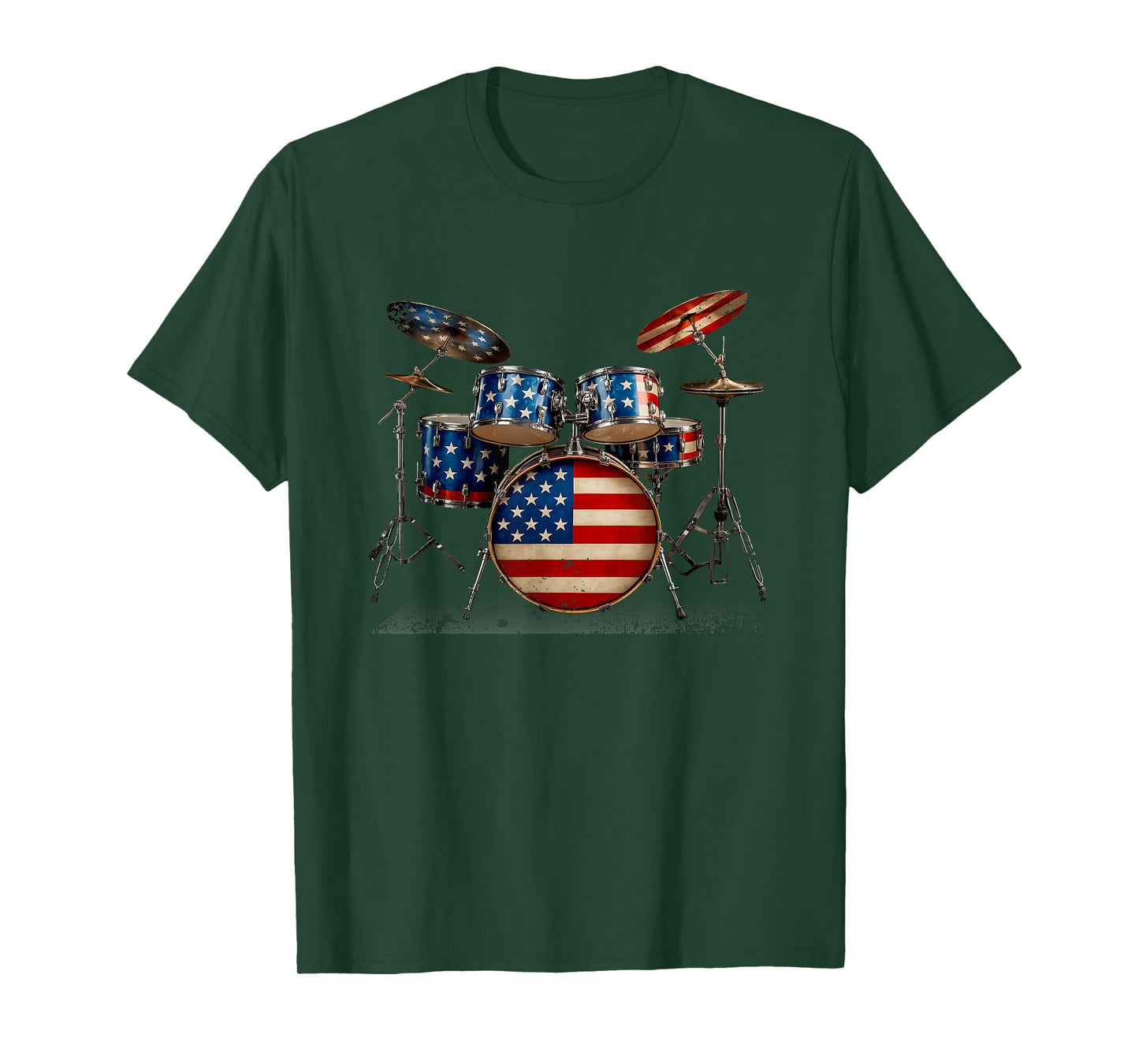 American Flag Drum Drumset 4th of July USA Patriotic Drummer T-Shirt