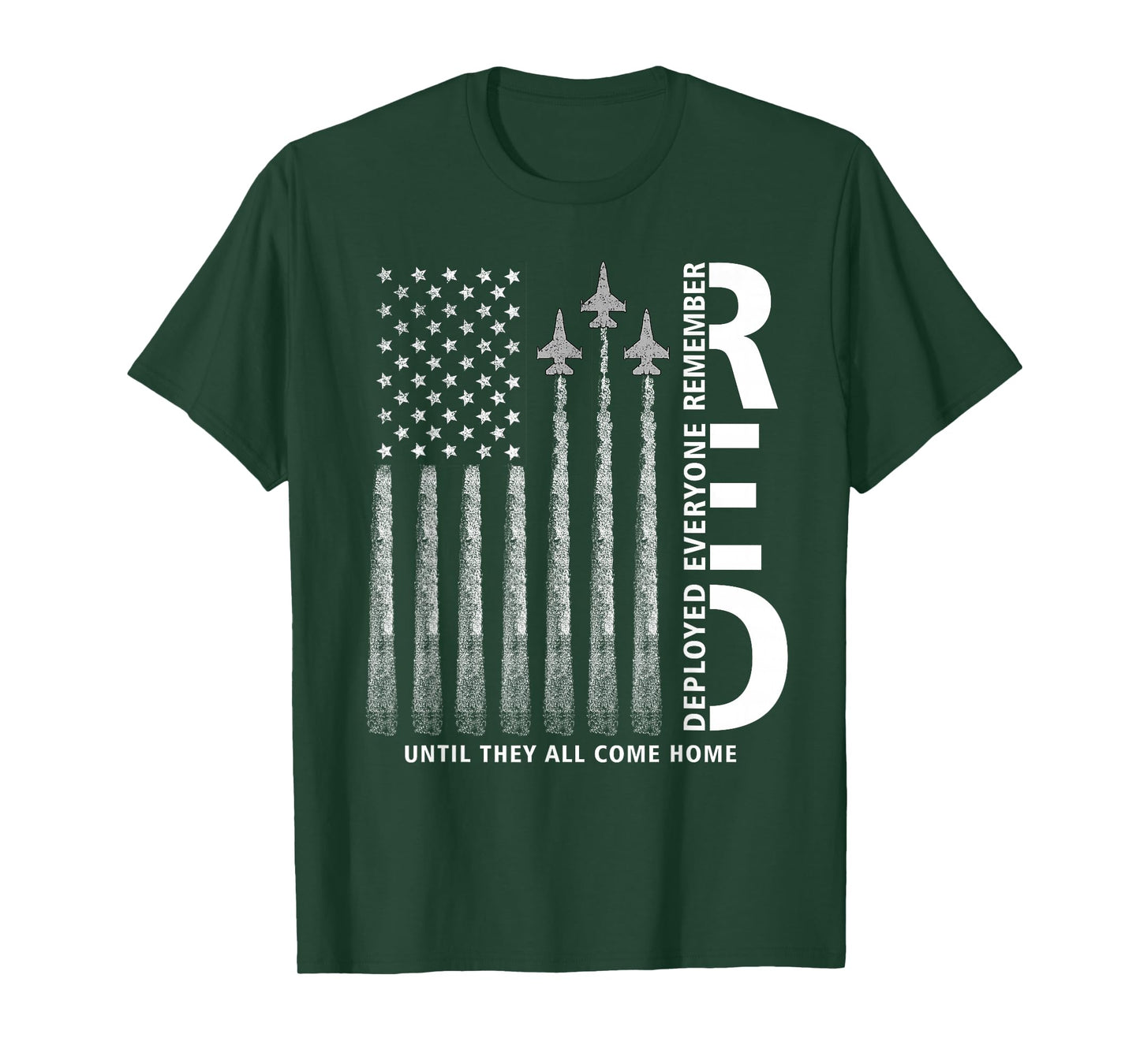 RED Friday Remember Everyone Deployed Military American Flag T-Shirt