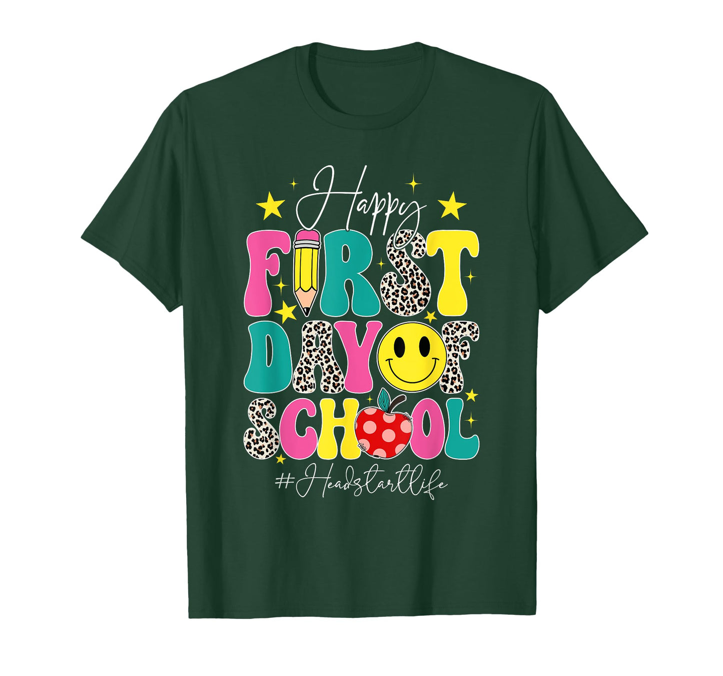 Groovy Happy First Day Of School Headstart Life Head Start T-Shirt