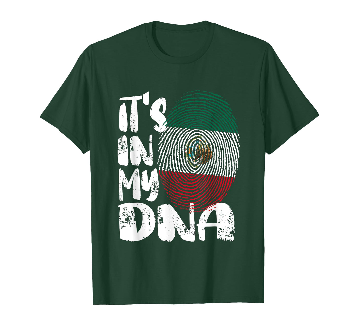 Mexico Flag It's in My Dna Mexican Fingerprint Flag T-Shirt