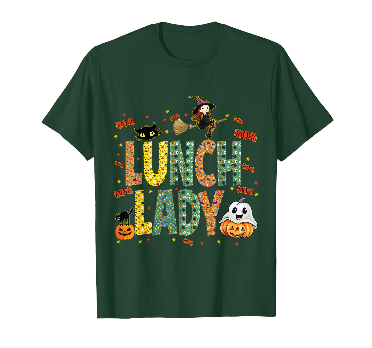 Halloween Lunch Lady Cafeteria Spooky Lunch Lady Halloween T-Shirt