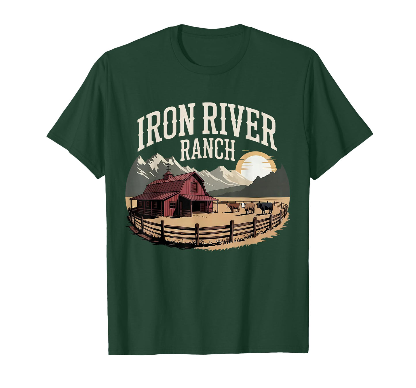 Iron River Ranch Western Farm Cattle Livestock Horse Fans T-Shirt