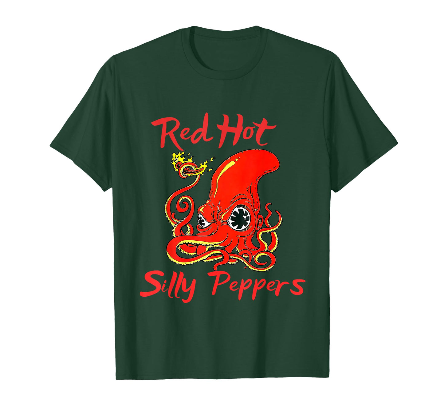 Octopus Chilli Tee Red Hot Silly Peppers Funny T-Shirt