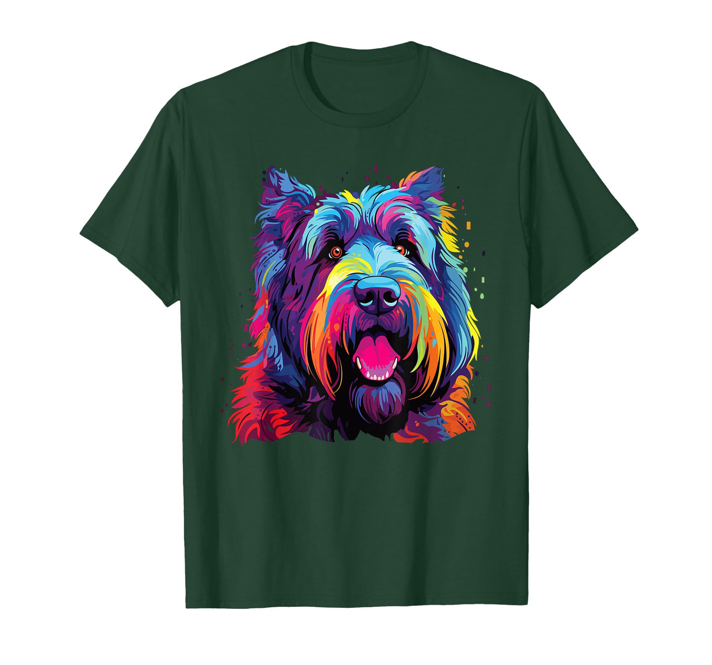 Watercolor Colorful Bouvier Des Flandres Dog Men Women Girls Kids T-Shirt