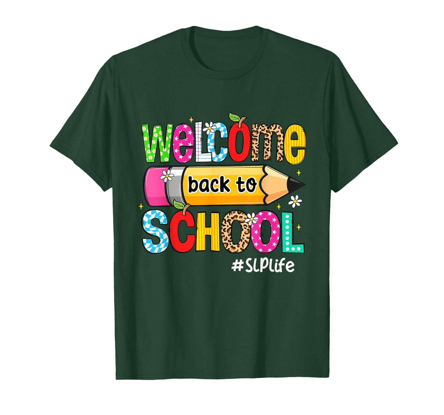 Welcome Back To School SLP Life Leopard Pencil T-Shirt