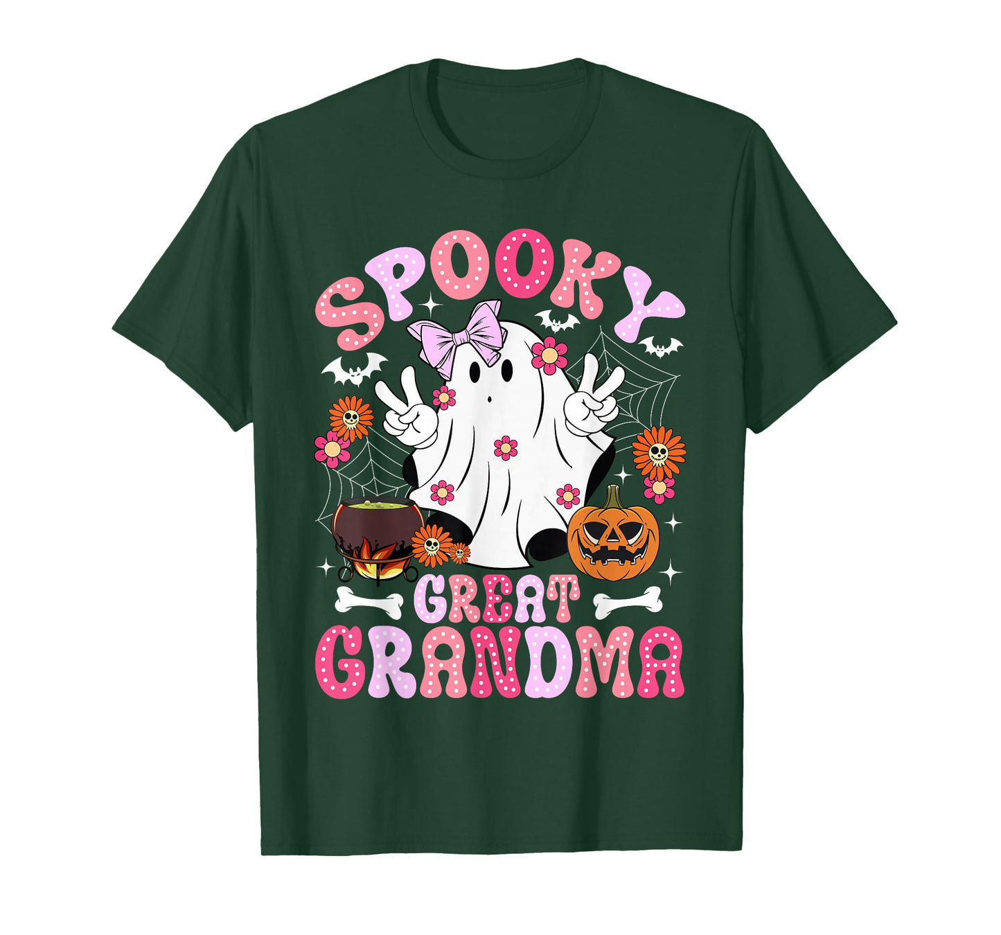 Spooky Great Grandma Halloween Great Grandmother Groovy T-Shirt