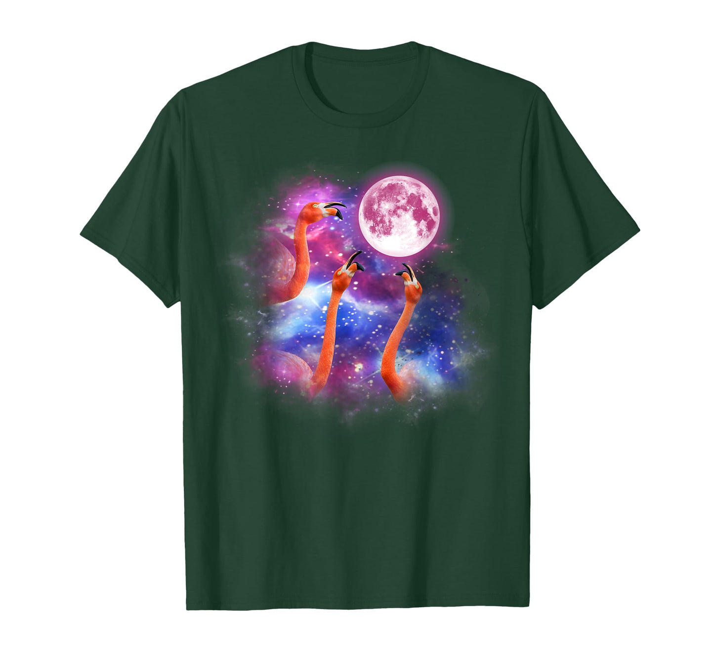 Flamingo Howling At The Moon Wildlife colorful flamingo T-Shirt