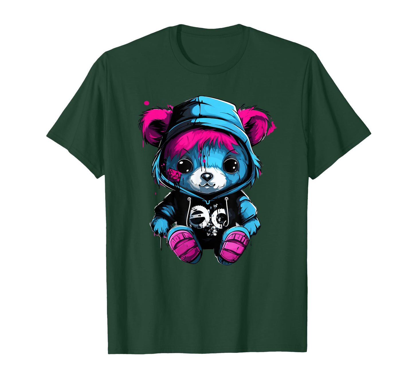Cute Teddy Bear in Hoodie Urban Style T-Shirt