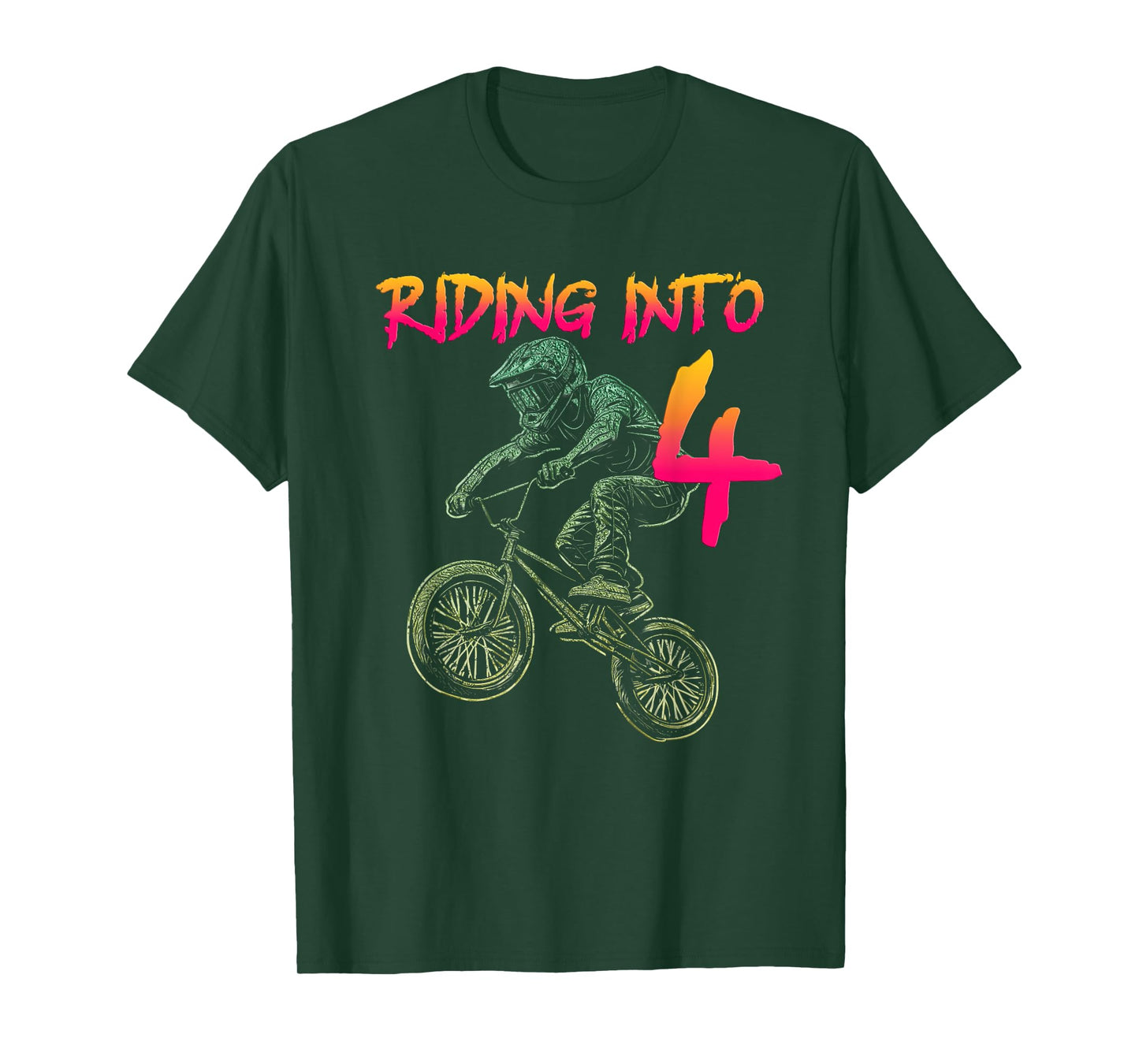 Funny 4 Year Old Bmx Birthday Boy Bicycle 4th Birthday T-Shirt