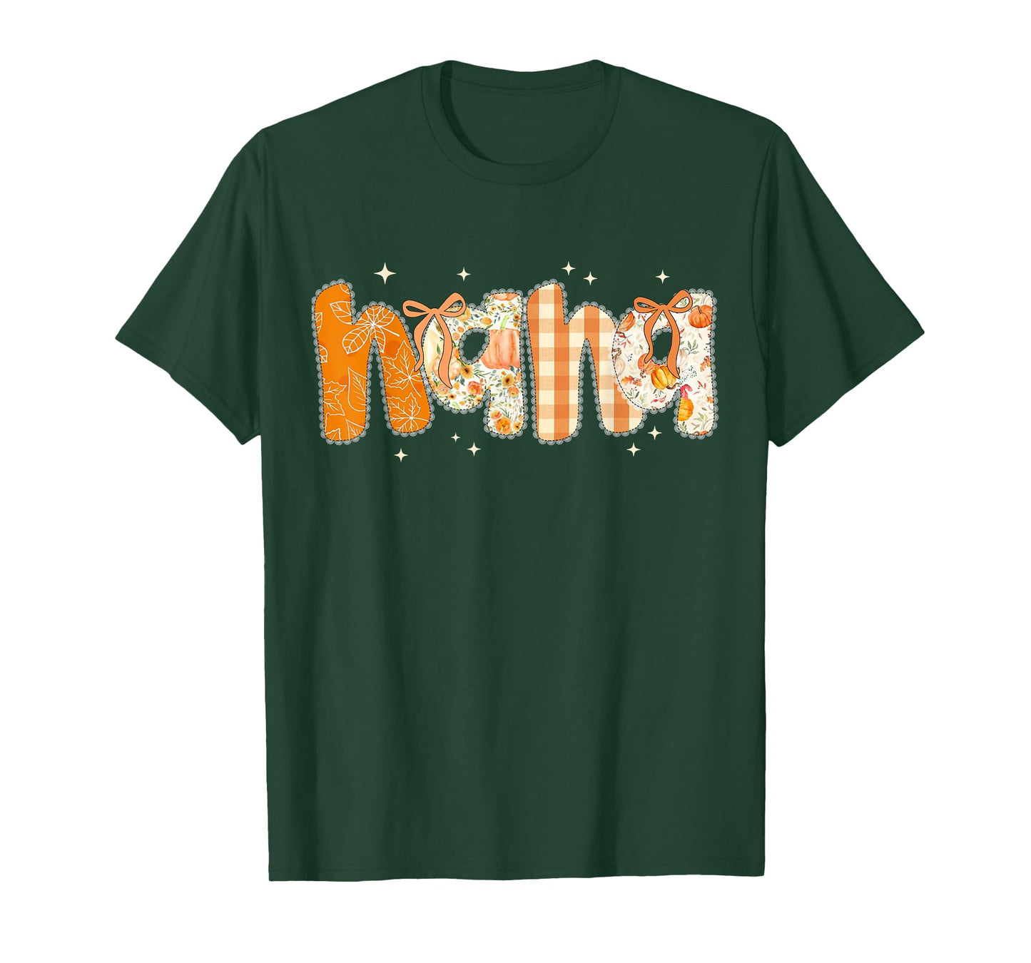 Floral Fall Thanksgiving Nana Coquette Bow Pumpkin Grandma T-Shirt