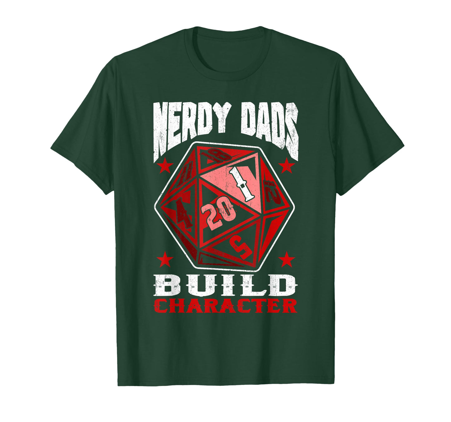 RPG Gamer Nerdy Dads Build Character Funny Game Fathers Day T-Shirt