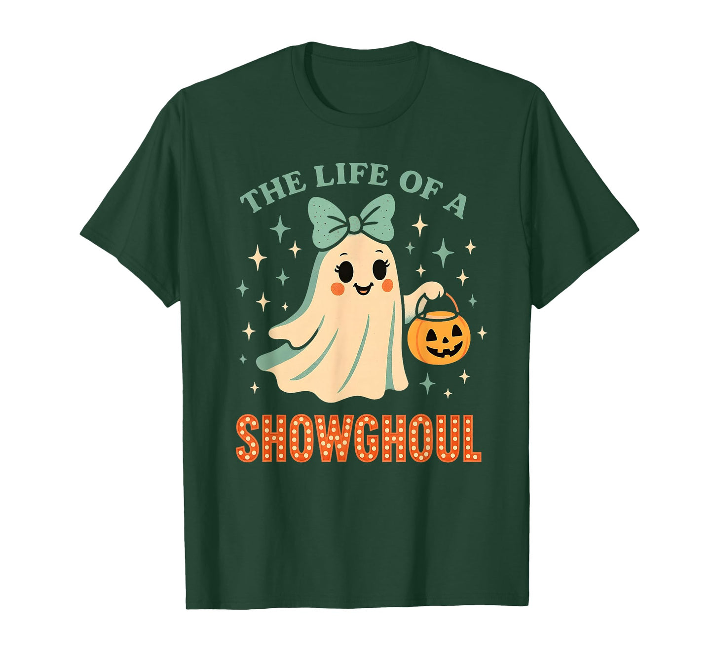 The Life of A Showghoul Ghost Retro Halloween Spooky Girls T-Shirt