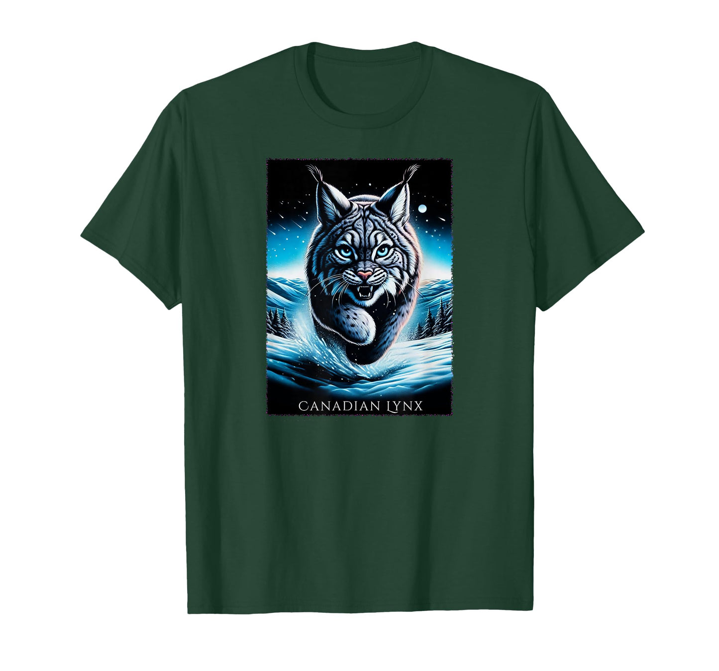 Canadian Lynx Snow Scene Wildlife Nature Lovers T-Shirt