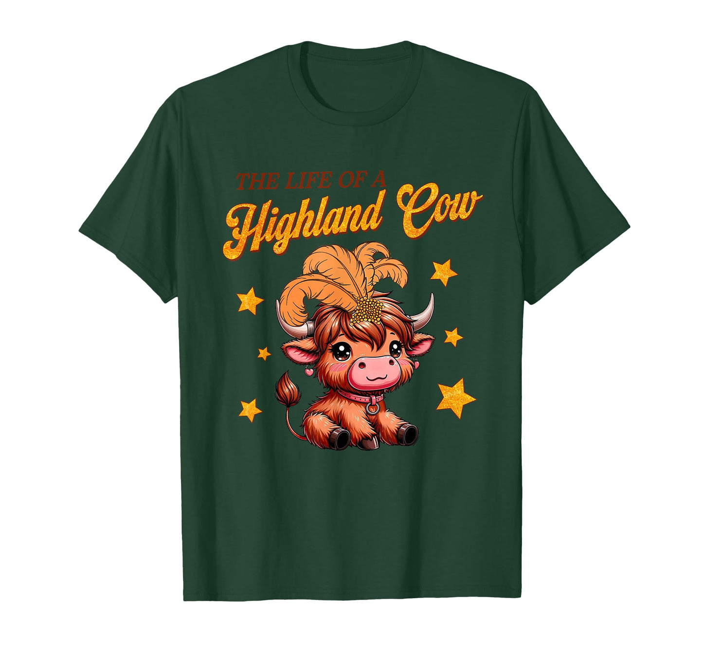 The Life of a Highland Cow Funny Trendy Meme Show Girl Tee T-Shirt