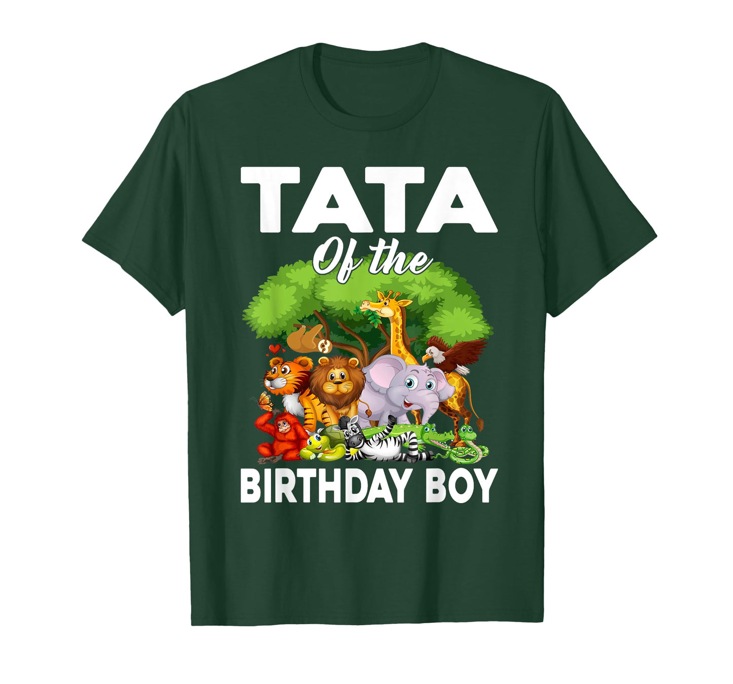 Tata of the Birthday Boy Zoo Animals Bday Safari Wildlife T-Shirt