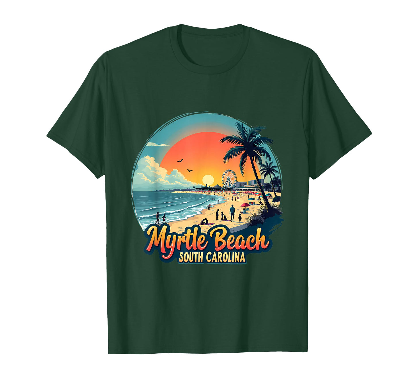 Myrtle Beach South Carolina Retro Sunset Beach T-Shirt
